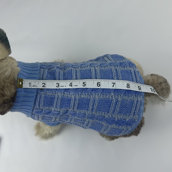 East Side Collection Dog Sweater. Blue Chenille Cable Knit. NWT **sweater only** - Picture 3 of 13